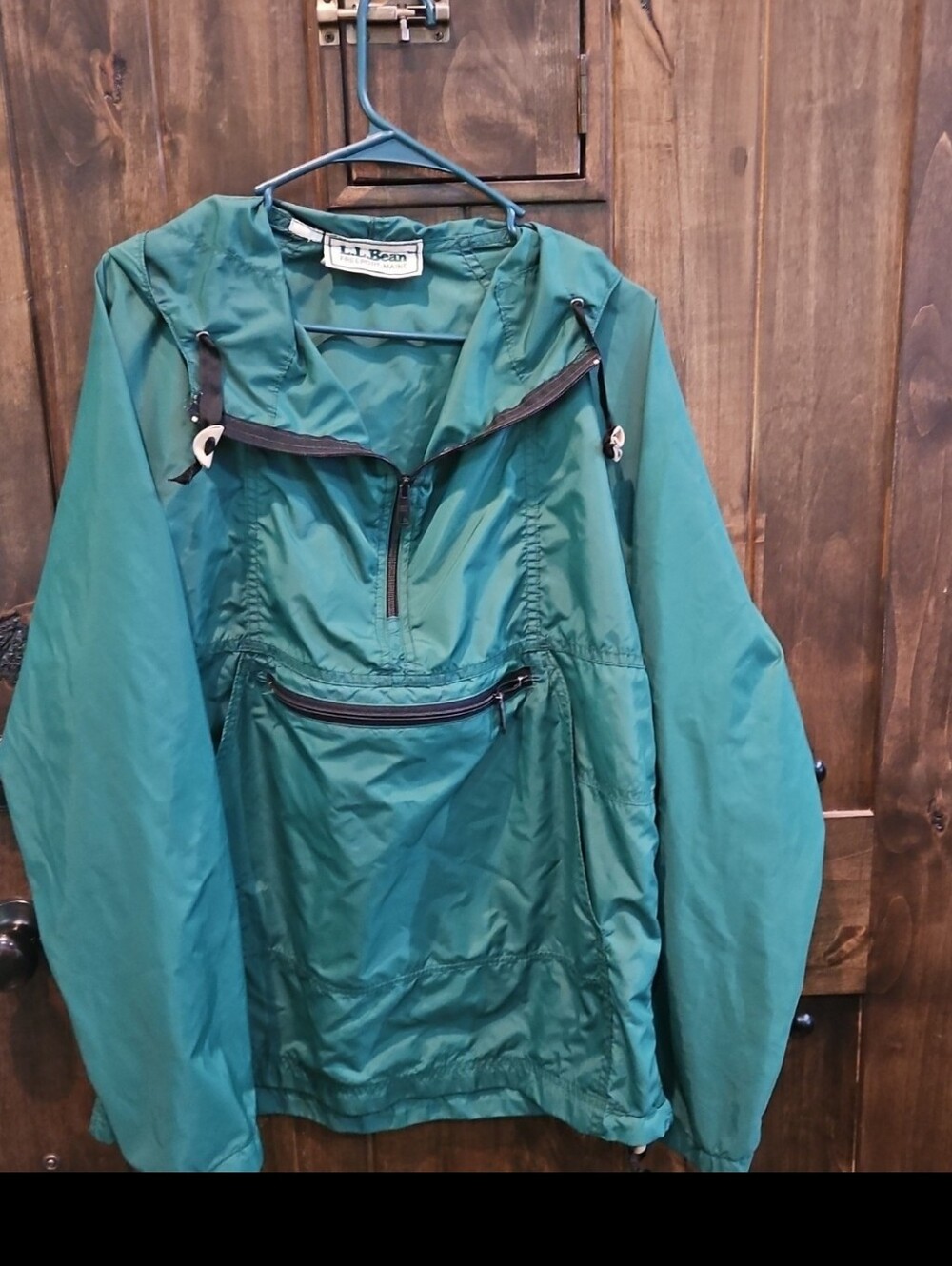 L.L Bean Vtg 90s Kelly Green Packable 1/4 Zip windbreaker Pullover